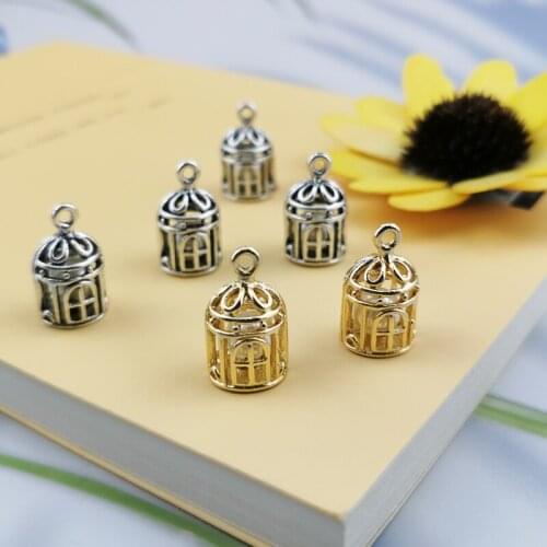 10pcs birdcage With Pearl Inside Antique Bronze Pendant For DIY handmade Metal Charms Bracelet Necklace Dangle Jewelry Making