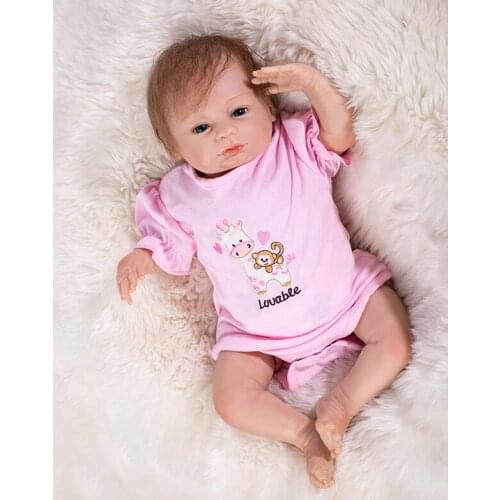 Dollmai doll 18 Inches/ 46cm Silicone Doll Reborn Baby Kawaii Kids Toys Girls boneca Gift bebe Dolls brinquedos