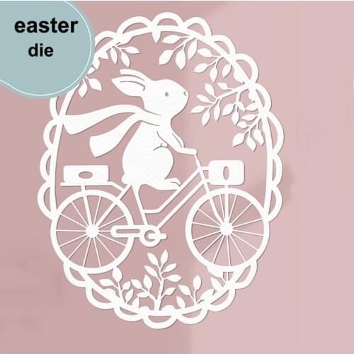 MEET HUANG Metal Cutting Dies Easter Bunny Circle for Scrapbooking Craft Die Cut Stencil Punch Blade Card MakingDecor Template