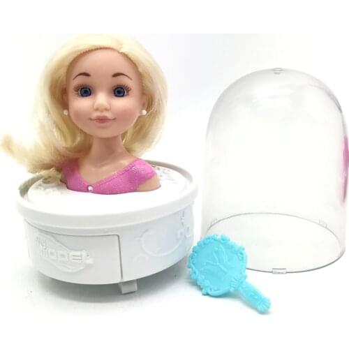 Mini Rotatable Half body comb doll Hair stylist girl Simulation makeup toy with Transparent cover Girls gift