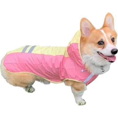 Fashion Pet Dog Poncho Two Feet Reflective Raincoat for Large Dog Outdoor Waterproof Rain Coat