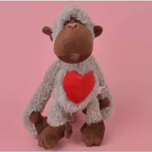 Light Color 25-50cm Red Heart Monkey Stuffed Plush Toy, Baby Kids Doll Brithday Gift Free Shipping