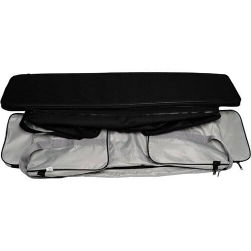 NEW-2Pcs Black Grey Canoe Inflatable Boat Seat Storage Bag with Padded Seat Cushion Inflatable Boat Accessories