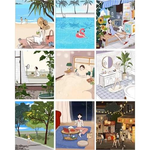 Still Life PaintingDIY Painting By Numbers Art Picture Set Coloring Decorative Canvas Wall Art Craft Oil Paint By Number