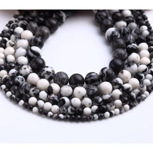 Bulk Wholesale Black and White Zebra Jaspers Natural Stone Loose Beads for Jewelry Making 4-12mm DIY Bracelet Necklace