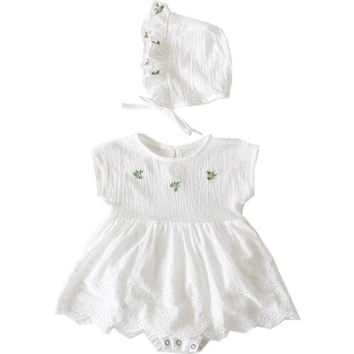 Princess Baby Girls Bodysuit 2020 Summer Kids Girls Infant Girls Clothing 100% Cotton 0-24M Baptism Birthday Outfits Set Girls