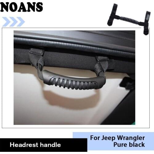 For Jeep Wrangler JK 2007-2017 Car Accessories Black ABS Oxford Cloth Headrest Handle Handrail Armrest Stickers