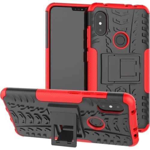 For Xiaomi Redmi Note 6 Pro Shockproof Armor Rugged Dual Layer Protective Stand Hard Silicone Case Cover Redmi Note6 Pro