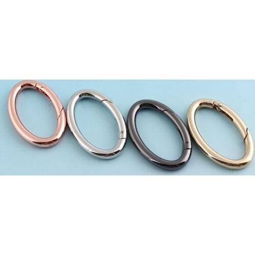 Spring hooks 6pcs 1.5" (38mm) Rose gold Spring Clasp Oval Snap Hook Metal Snap Clasp Webbing Hook Bag Clasp