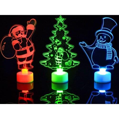 Colorful LED Decorative Lights New Years Products Christmas Tree Decorations Party Supplies Acrylic Christmas Night Lights Gift