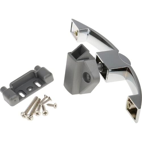 P08-128 Cabinet Push Button Handle Lock for RV, Camper, Caravan, Trailer - with Mounting Hardware, Easy to Install - Chrome