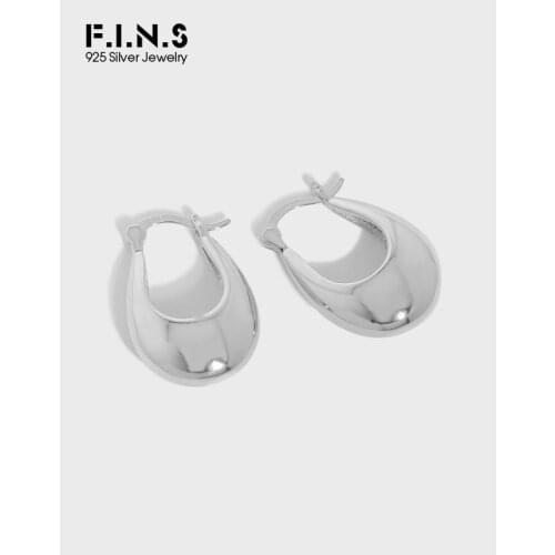 F.I.N.S U-Shaped Original Design Minimalism Smooth 100% S925 Sterling Silver Earrings Geometric Arc Hoop Earrings for Women