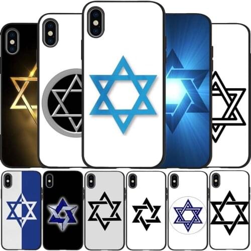 Six-pointed star black Silicone Phone Case For iPhone 12 XR XS Max 5 5S SE 2020 6 6S 7 8 PLUS X 11Pro Max 11 Cover