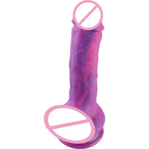 Hismith 8.38 Inch Vibrating Dildo with 3 Speeds + 4 Modes with KlicLok System Dream Sky Silicone Dong for Advanced Users