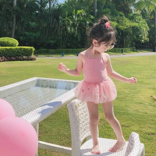 Wyoturn Backless Gauze One-Piece Swimsuit Sleeveless Toddler Girl Swimwear Anti-UV Sun protection clothing For Beach 2020