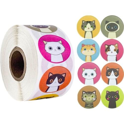 1inch 50pcs/wad Lovely Cat Stickers for School Reward Stickers Classroom Decoration encouragement sticker for student teacher