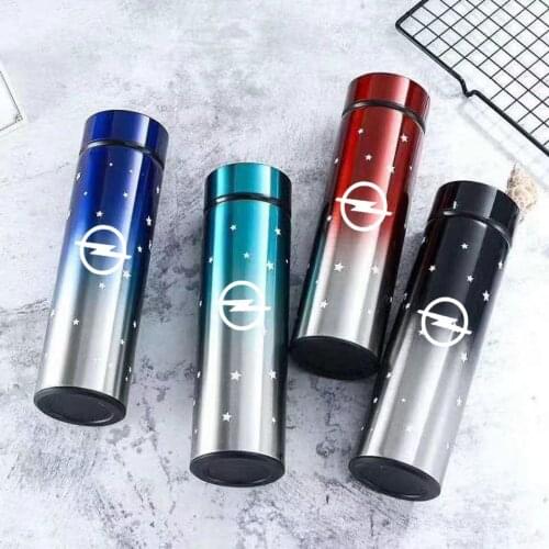 Car Water Bottle 500ml Smart Thermos Mug Bottle LED For For opel insignia astra j h g corsa d zafira b vivaro