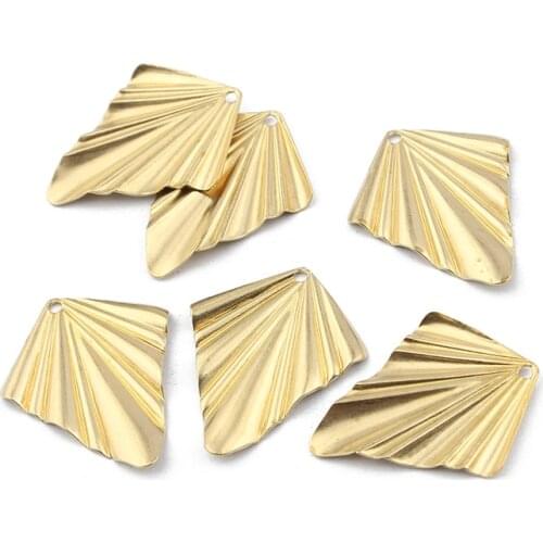 1pack Raw Brass Pleated Leaves Charms Metal Leaf Charms Pendant For DIY Earrings Jewelry Findings Accessories
