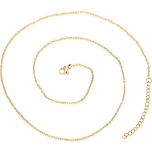 2 Strands Stainless Steel Chain Lobster Clasp for Bracelet Necklace Pendant Chain Accessories Length 45+5cm