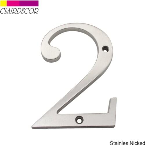 4 in Sold Zinc Modern House Number Hotel Home Door Number Outdoor Address Plaque Zinc Alloy Number for House Address Sign #2