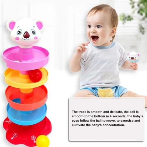 5 Layer Fun Slide Track Insert Stack Tower Gliding Ball Children Educational Toy
