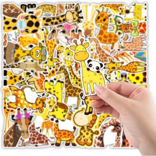 50Pcs/Pack Giraffe Stickers Laptop Guitar Motorcycle Luggage Skateboard Bicycle Waterproof Sticker Kids Toys