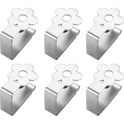 6pcs Tablecloth Clips Picnic Table Cloth Clips Thickened Strong Stainless Steel Table Cloth Holders Clips for Camping Party Home