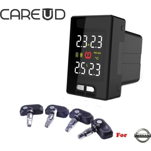 CAREUD TPMS U912 for Nissan Smart Car TPMS Tyre Pressure Monitoring System 4 Internal Sensorar Electronics Car Alarm TPMS Tool