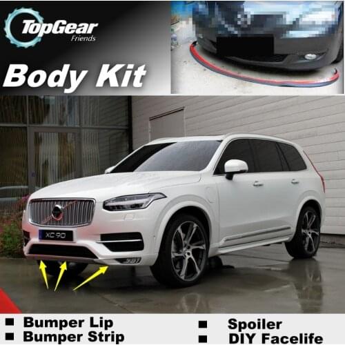 Bumper Lip Deflector Lips For Volvo XC Classic XC90 MK2 2014~2020 Front Spoiler Skirt For TG Fans Car Tuning / Body Kit / Strip