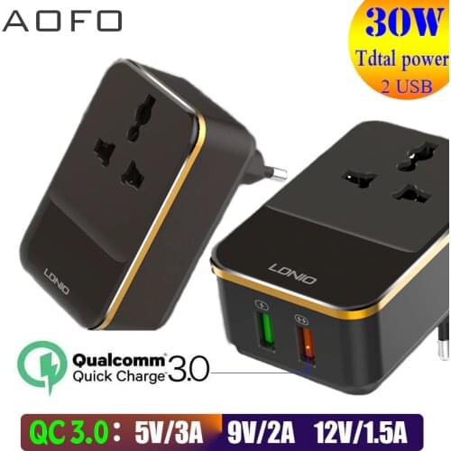 EU Travel Adapter, Universal Plug AdapterInternational Travel Plug Quick Charge 3.0/30W Adapter Charger