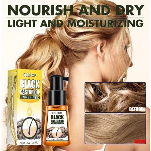 70ml Black Castor Oil Hair Care Nourishing Enhancing Roots Hair Essential Oil Hair Essence Growth Products Hair Mask Oil