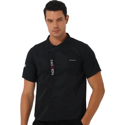 Oversize T shirt for Man Fashion Casual Letter Print Short Sleeve T-shirt Restaurant Kitchen Cooking Chef Uniform Breathable Top