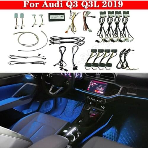For Audi Q3 Q3L 2019 MMI Car Ambient Light Set Control Decorative LED 30 colors Atuo Neon Atmosphere Lamp illuminated Strip