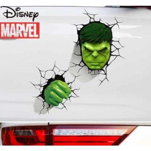 Marvel 3D Hulk Body Decoration Sticker Waterproof Sunscreen Car Motorcycle Scratch Body Painted Home Decoration Sticker