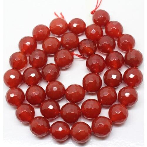 Mini. order is $7! 10mm Faceted Red Agates sardonyx Round Fa-store Spacer Loose Beads 15"