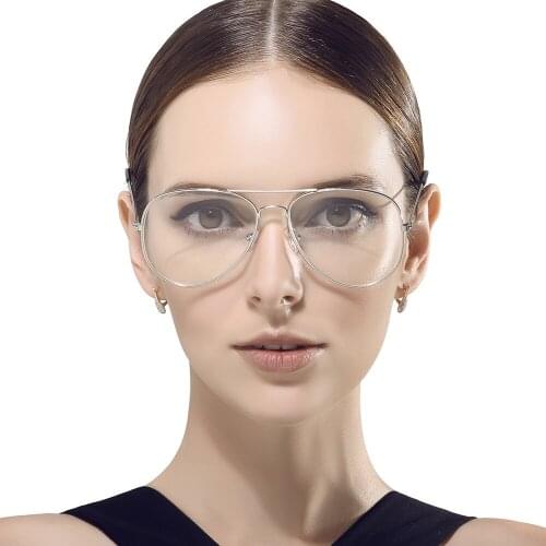 Web Celebrity Fashion Pilot Thin Legs Glass Frame New 2021 Men Women Hot Retro Myopia Round Flat Lens