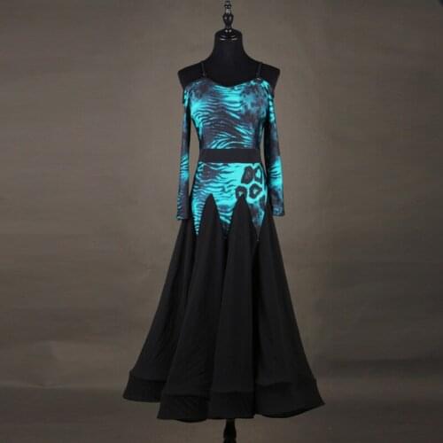 New Modern Dance Dress Long Sleeve Ballroom Dance Competition Dresses National Standard Dance Costumes Waltz Dancewear DQL2981