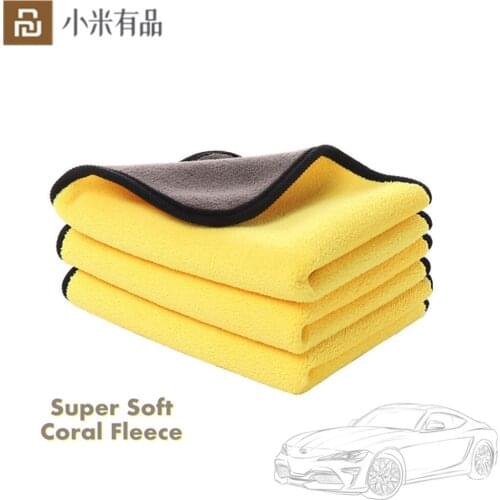 Extra Soft Car Wash Microfiber Towel Coral fleece Car Cleaning Drying Cloth Never Scrat Car Care Wash Towel From Xiaomi Youpin