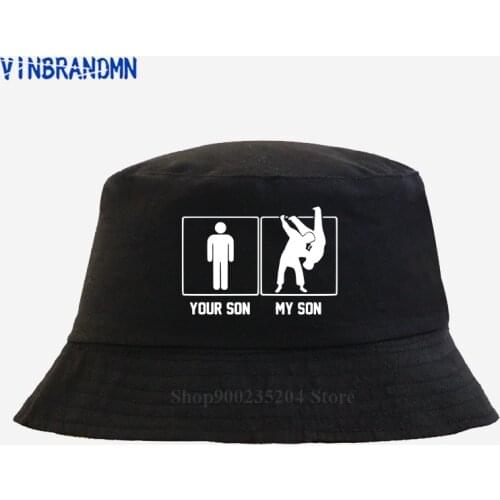 Latest popularity JUDO Bucket hat Funny Printed My Son Your Son Fitness JUDO Fishing hat BJJ Jiu Jitsu Mom Mother Pride mesh hat