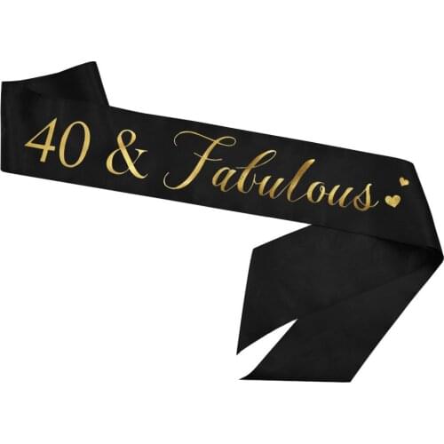 Mens And Womens 40th Birthday Bronzing Craft Belt Color Cloth Belt Birthday Gift Party Supplies Decoration Fabulous Sash