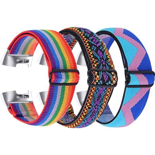 Women Elastic Watch Bands For Fitbit Charge 4 3 2 Sports Fabric Bracelet Strap Correa For Fitbit Charge 2 3 4 SE Wrist Loop