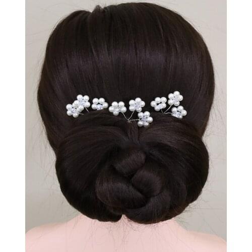 Silver Rose gold Flower Hair Jewelry Crystal Pearl Handmade Bridal Headwear Elegant Wedding Hair Accessories Prom Women Hairpin