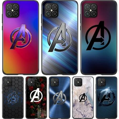 Silicone Cover Marvel Avengers Logo Marble For Huawei Nova 8 7i 6 5T 5i 5Z 4E 3i 3e 2i SE PRO Lite 4G 5G Black Phone Case