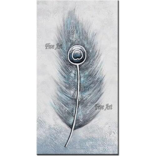 Heavily Textured Feather Oil Painting Picture Canvas Art 100% Hand-painted Abstract Thick Paintings Canvas Wall Decor Artwork