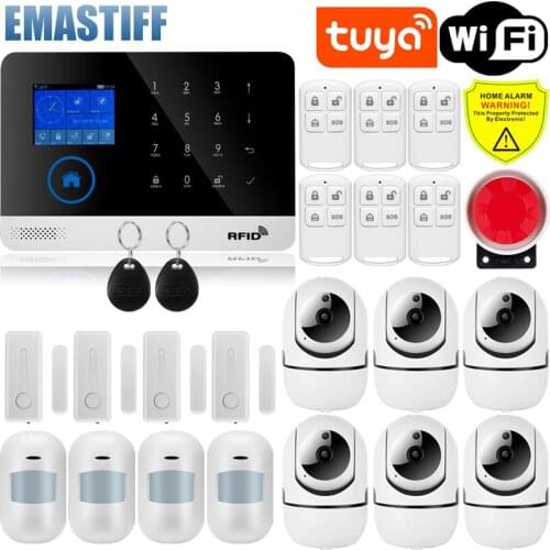 Tuya WiFi GSM alarm System Anti Theft Alarm Smart Home Burglar Alarma Personal Touch Screen Motion Detector Smoke Door Sensor