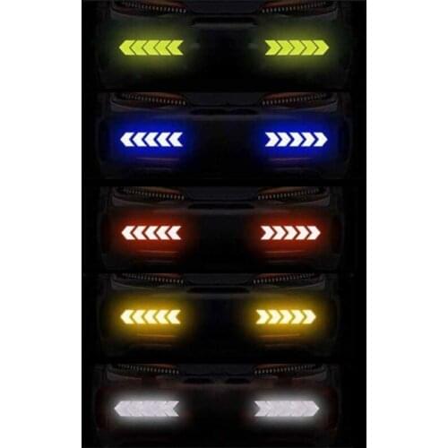 10Pcs Car Arrow Reflective Stickers Safety Warning Reflector Decorative Strips Universal Exterior Accessories