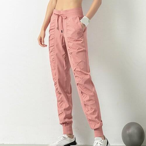 Loose Sports Pants Women Running Pants Pocket Elastic Waist Fitness Trousers Gym Pants Sport Training Trouser Ladies Jogger