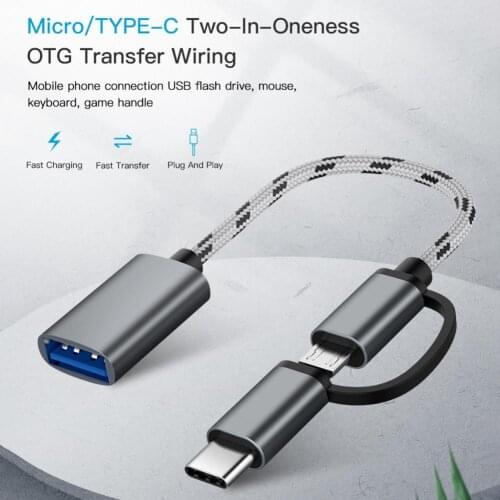 Portable Safe Charging Cable Constant Temperature Charging Type-с 2 in 1 OTG Adapter Cable for Game Handle