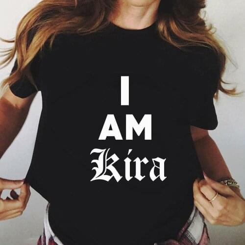 Death Note Kira Print T-shirts Women Short Sleeve Round Neck Casual Loose Summer Shirt Women Graphic Tee