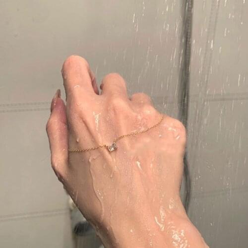 Silvology 925 Sterling Silver 5A Rectangle White Zircon Necklace for Women Chic Light Luxury Goddess Necklace Minimalist Jewelry